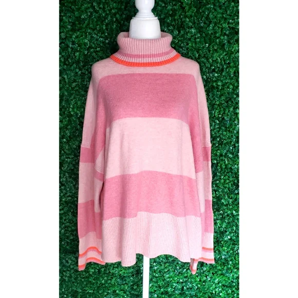 8. J.Crew Striped turtleneck sweater in Supersoft yarn - pink - Picture 3 of 8